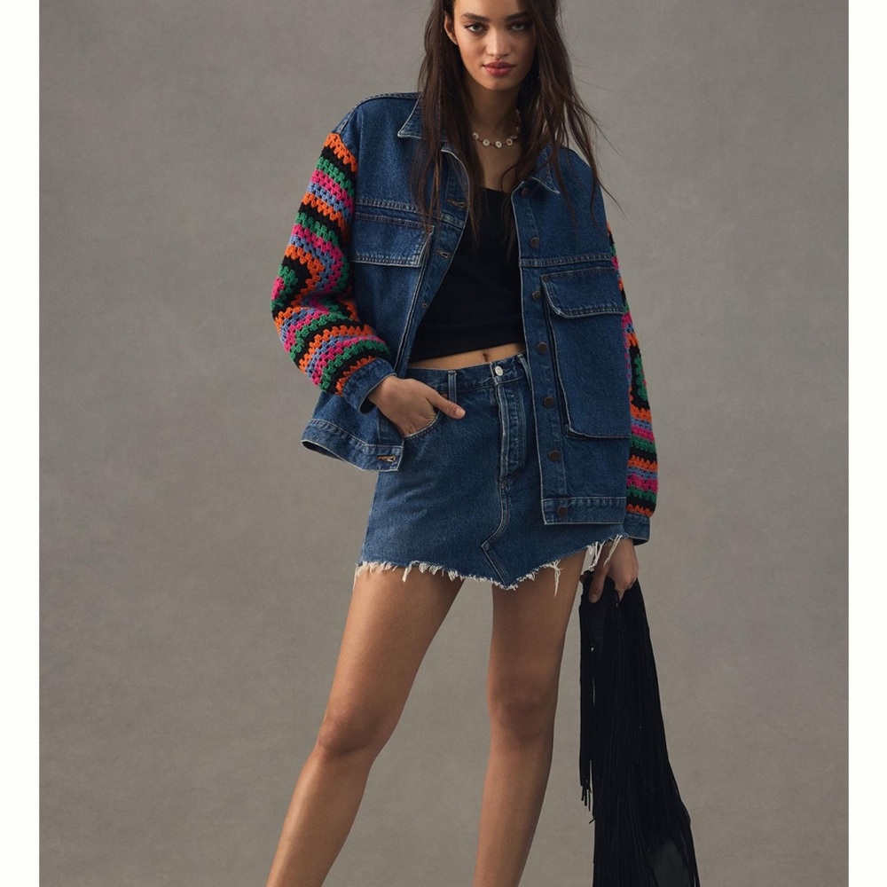 Farm Rio Crochet Denim jacket